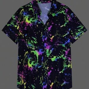 Reflective Splash Plus Size 3XL Button Up